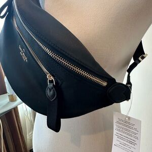 NWT Kate Spade adjustable belt Fanny nylon bag black